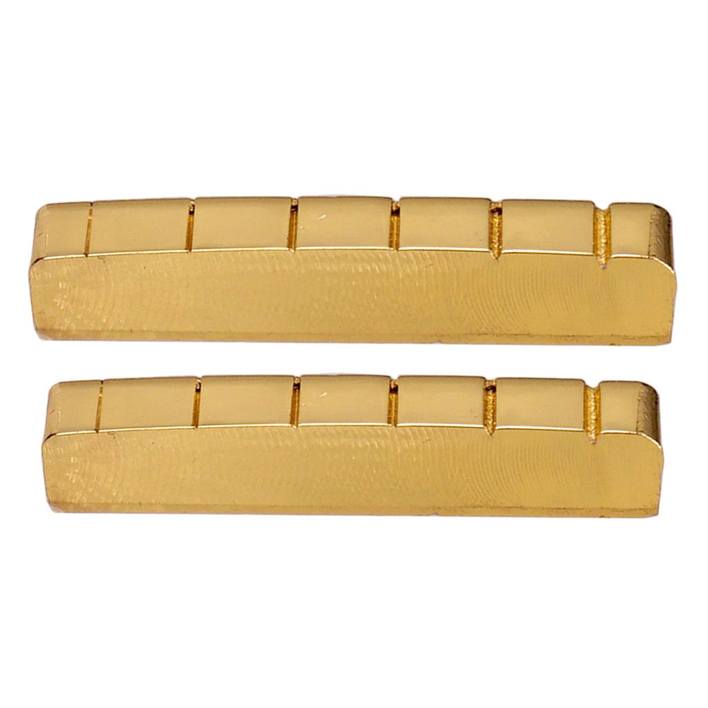 6 String 43mm 42mm Slotted Brass Nut for LP Electric Guitar Replacement Gold