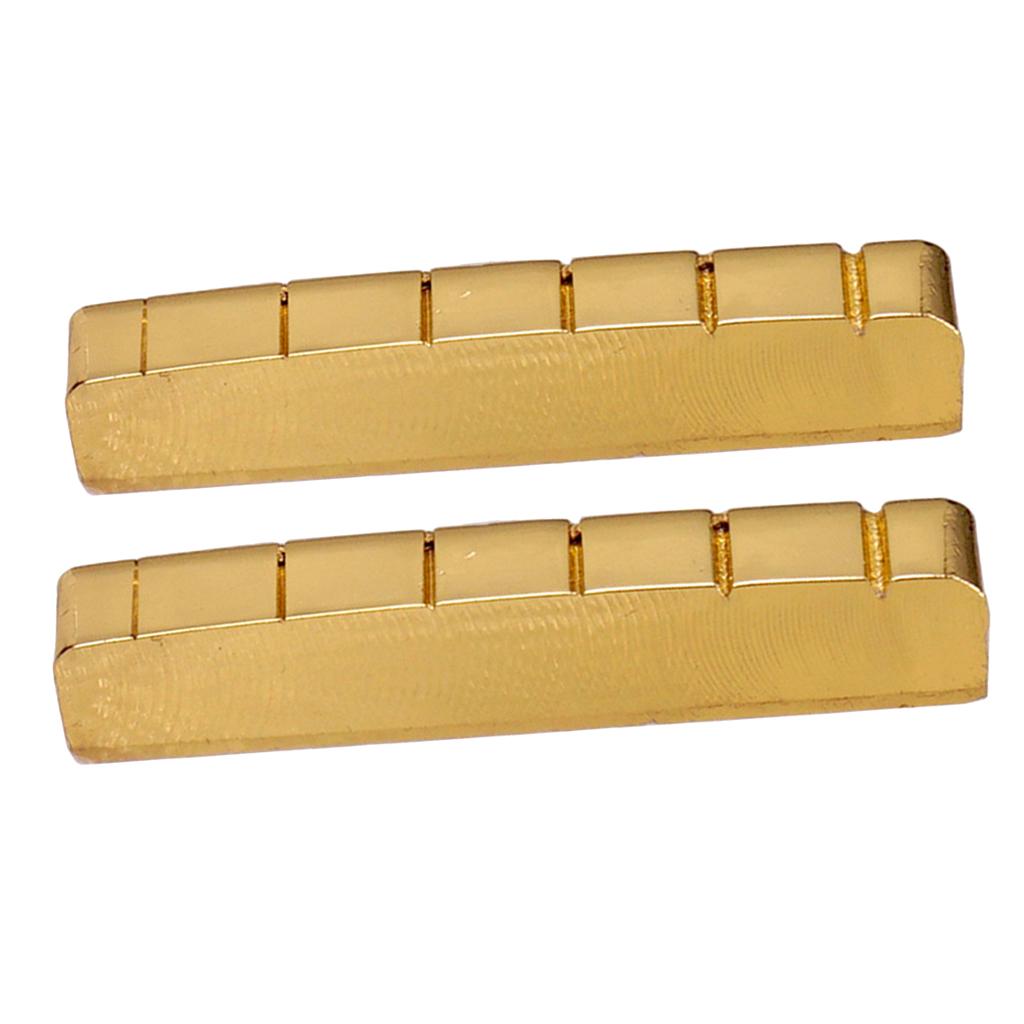 6 String 43mm 42mm Slotted Brass Nut for LP Electric Guitar Replacement Gold