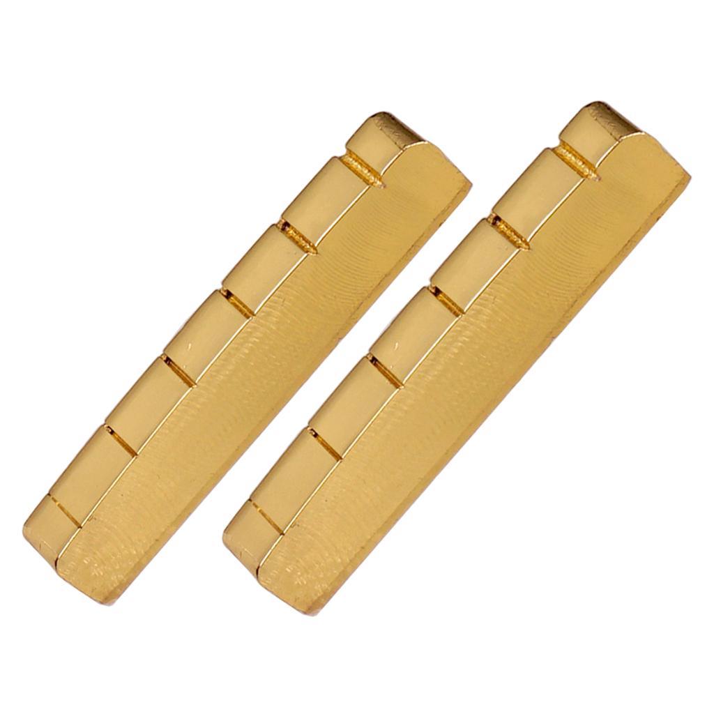 6 String 43mm 42mm Slotted Brass Nut for LP Electric Guitar Replacement Gold