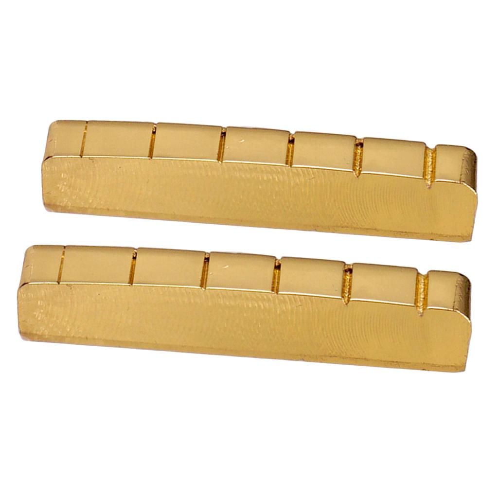 6 String 43mm 42mm Slotted Brass Nut for LP Electric Guitar Replacement Gold