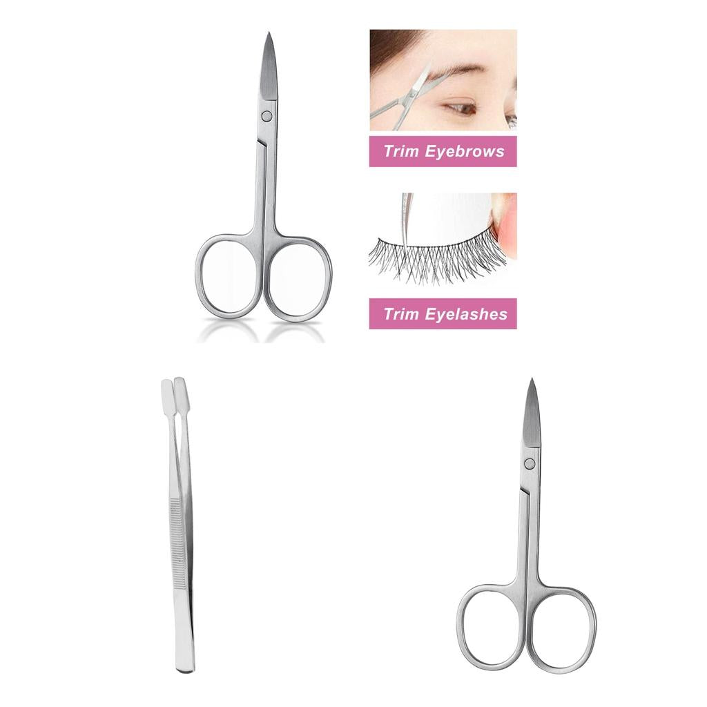 2 Eyelash Tweezers Clip Extension False Lash Applicator Scissor Trimmer Tool