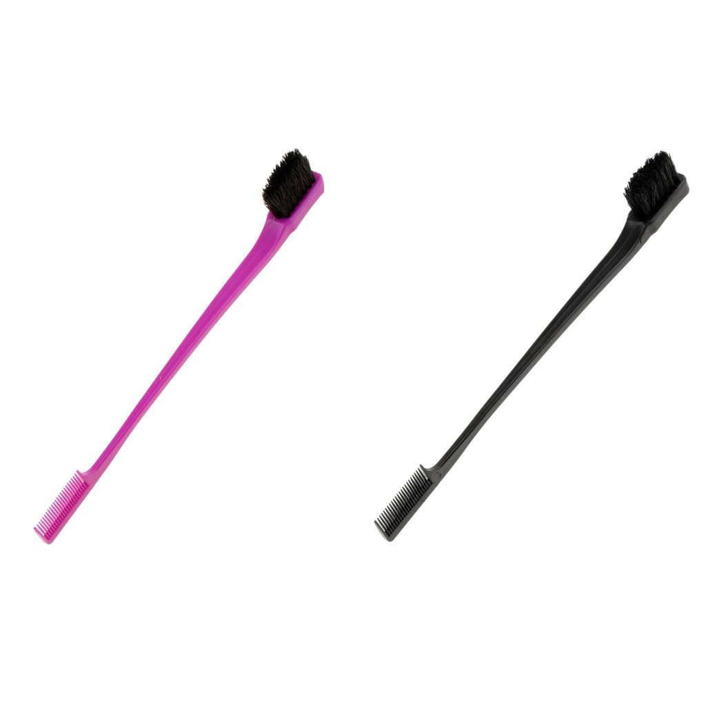 2Pcs 7'' Double Sided Edge Control Hair Brush Comb Hair Styling Hairbrush