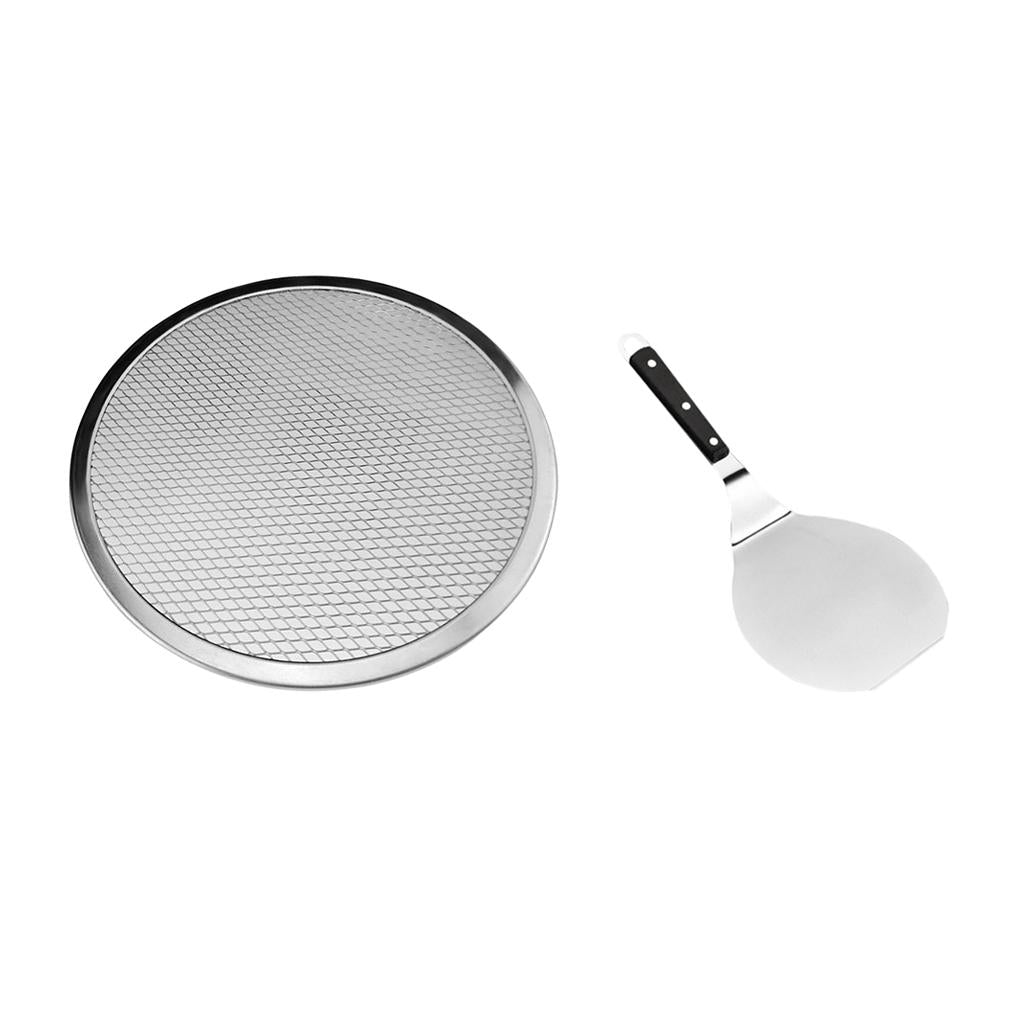 Aluminium Flat Mesh Pizza Screen Oven Baking Tray 15inch with Pizza Lifter