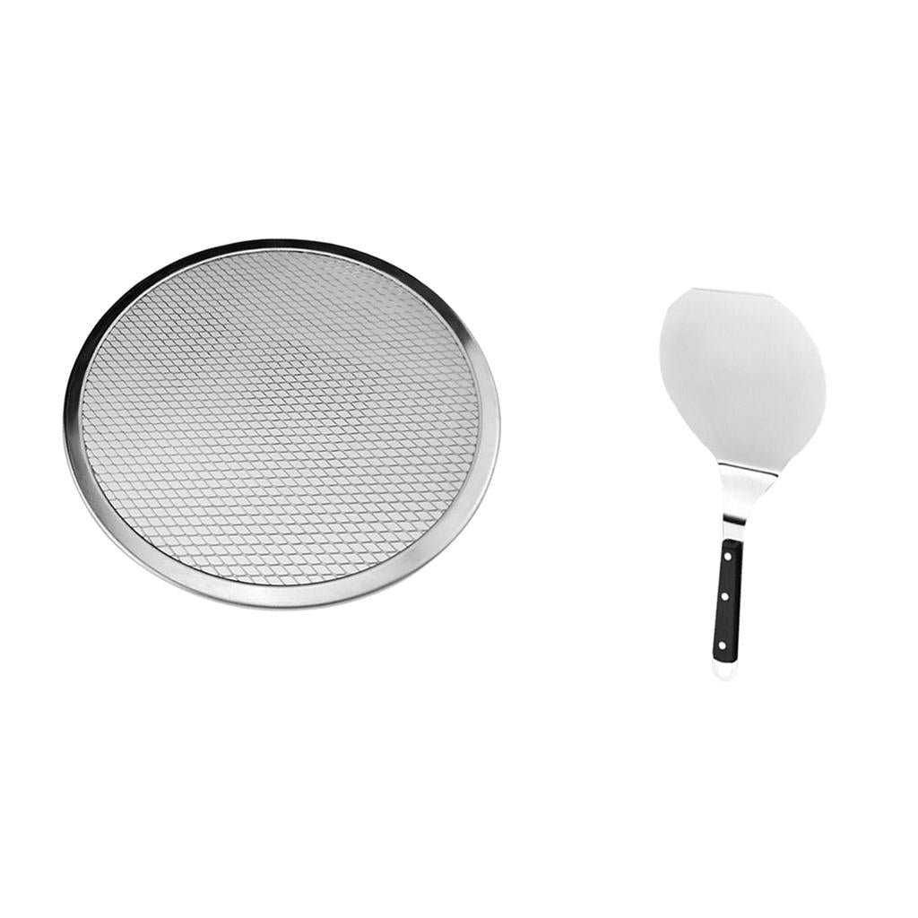 Aluminium Flat Mesh Pizza Screen Oven Baking Tray 15inch with Pizza Lifter