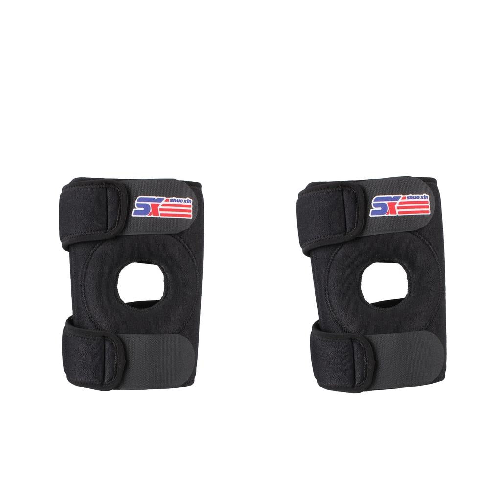 2 Pieces Neoprene Support Adjustable Sport Knee Brace Pads with 4 Springs