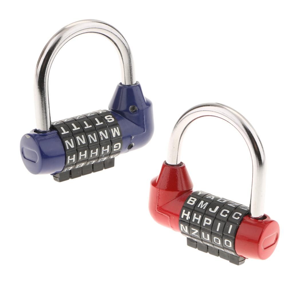 2 Pieces Letters Combination Lock Resettable Padlock for Toolboxes Suitcases