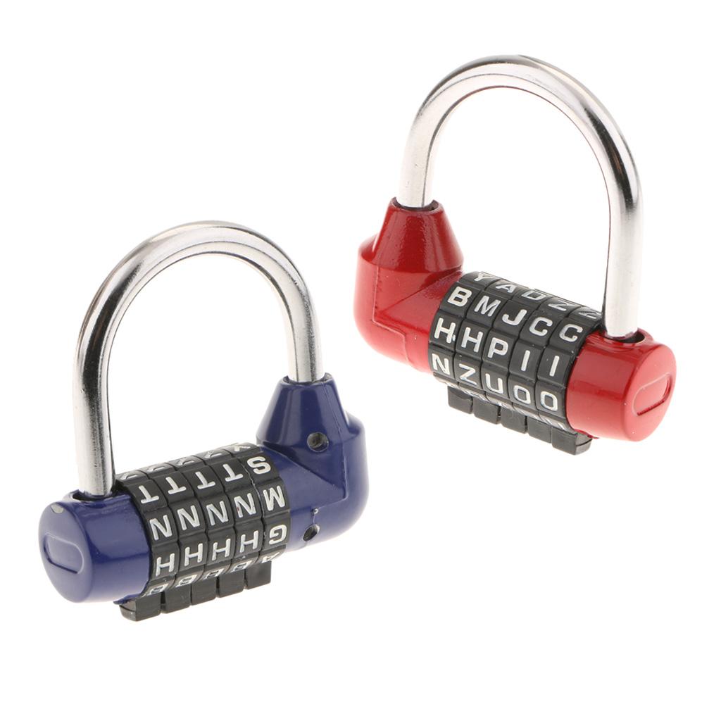 2 Pieces Letters Combination Lock Resettable Padlock for Toolboxes Suitcases
