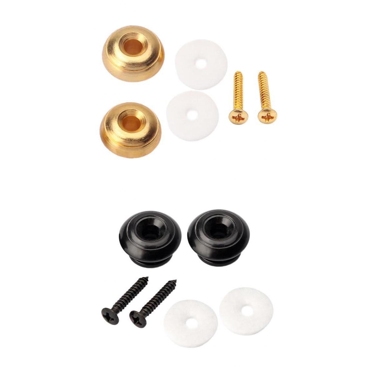 2 Set Guitar Mushroom Head Strap Ukulele Buttons Mandolin Locks Buckle