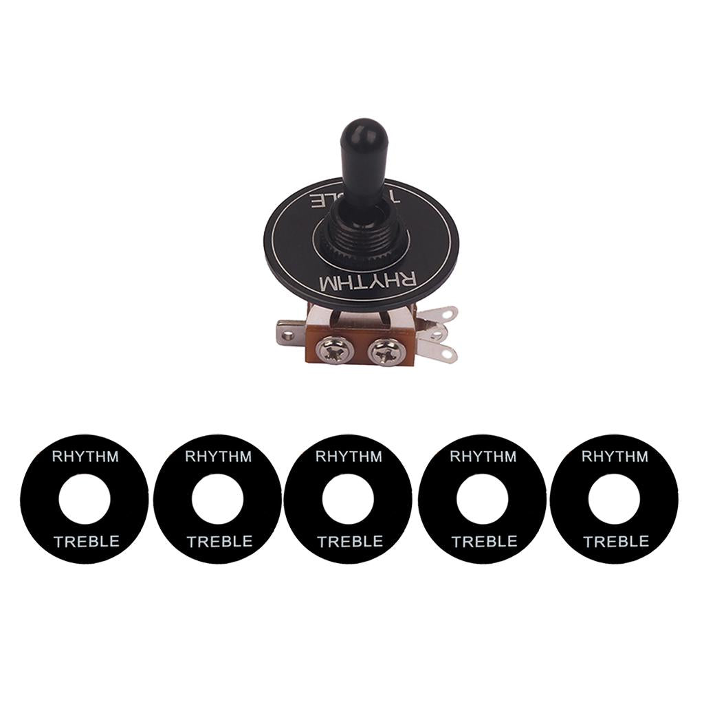 3 Way Toggle Switch Plate with Rhythm Treble Washer Ring for LP SG Guitar