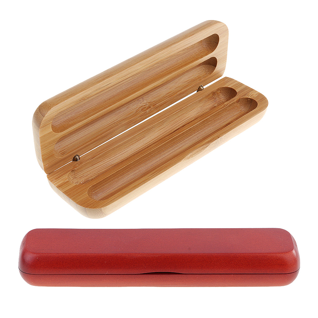 2pcs Wooden Fountain Pen Display Box Case Container Gift Craft Decoration