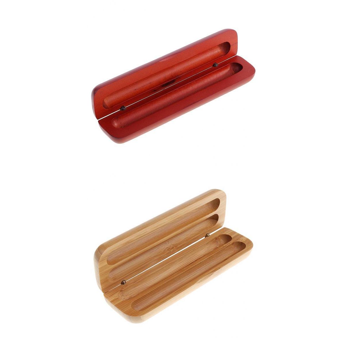 2pcs Wooden Fountain Pen Display Box Case Container Gift Craft Decoration