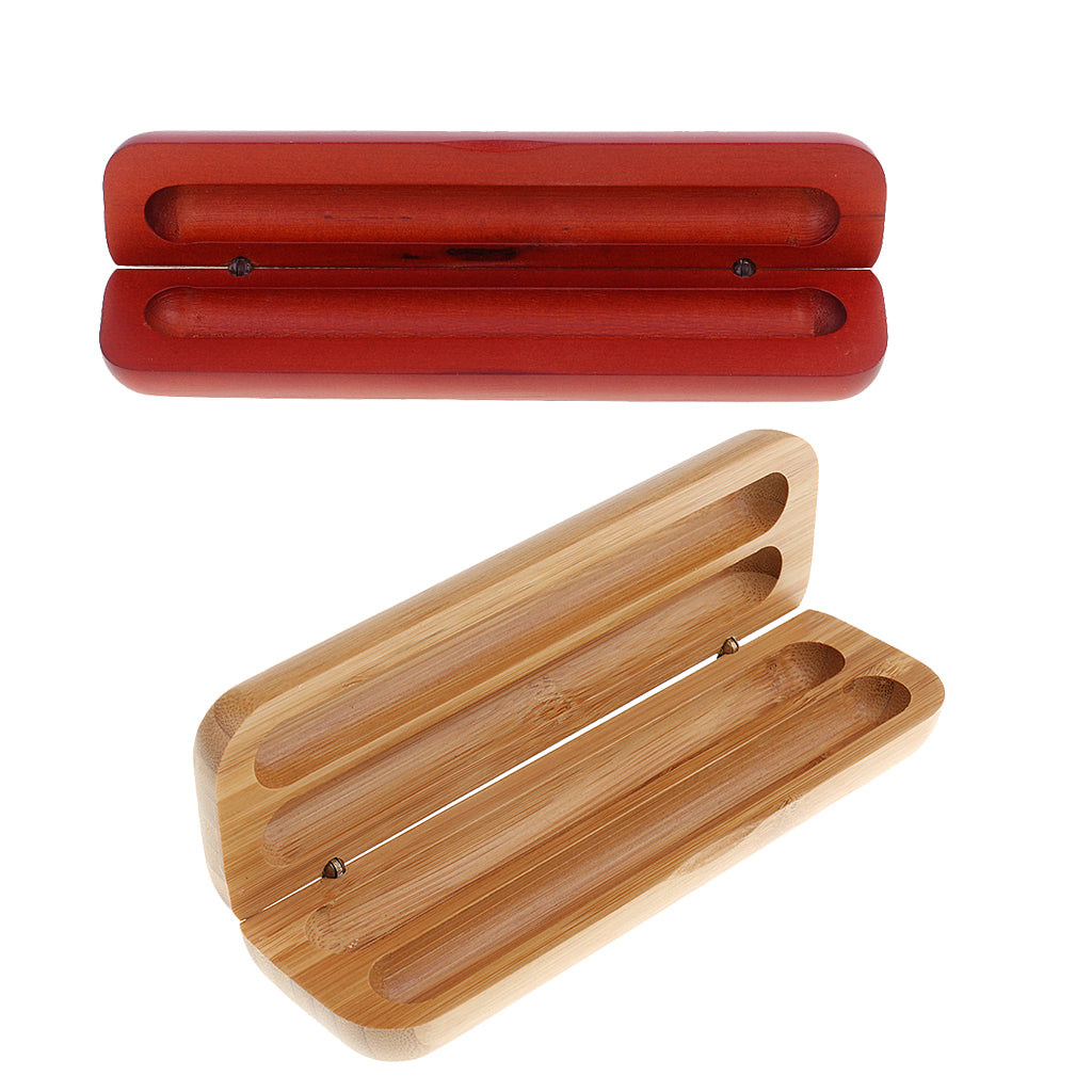 2pcs Wooden Fountain Pen Display Box Case Container Gift Craft Decoration