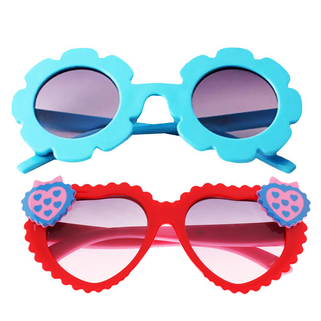 2Pcs Baby Girls Soft Plastic UV400 Protection Sunglasses