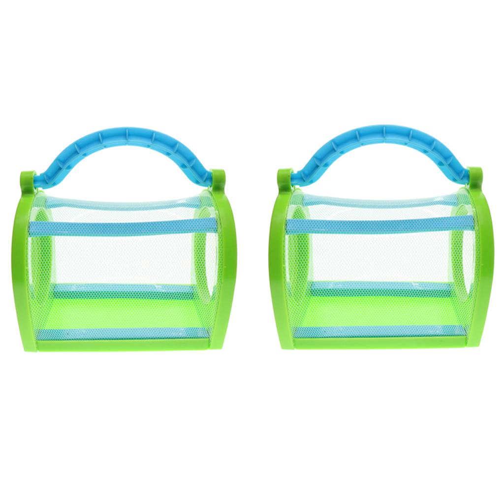 2x Backyard Exploration Critter Insect House Sturdy Plastic Bug Cage Green
