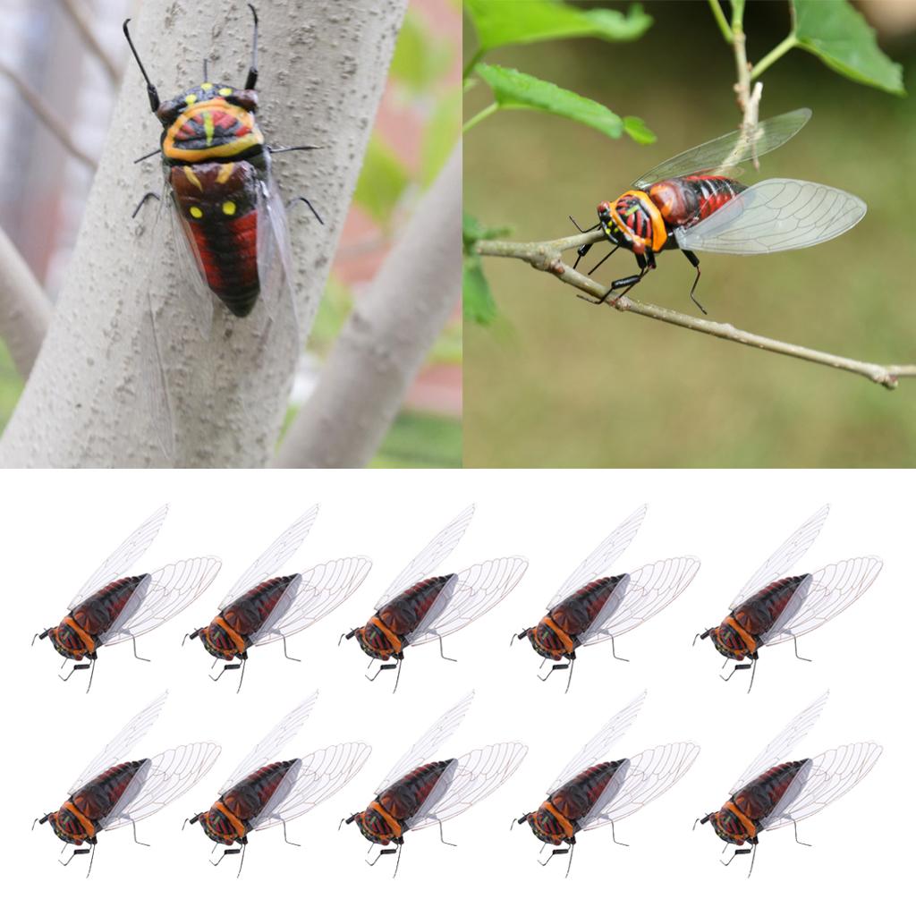 10Piece Realistic Insect Animal Pot Hanger Fridge Magnet Garden Decor Cicada