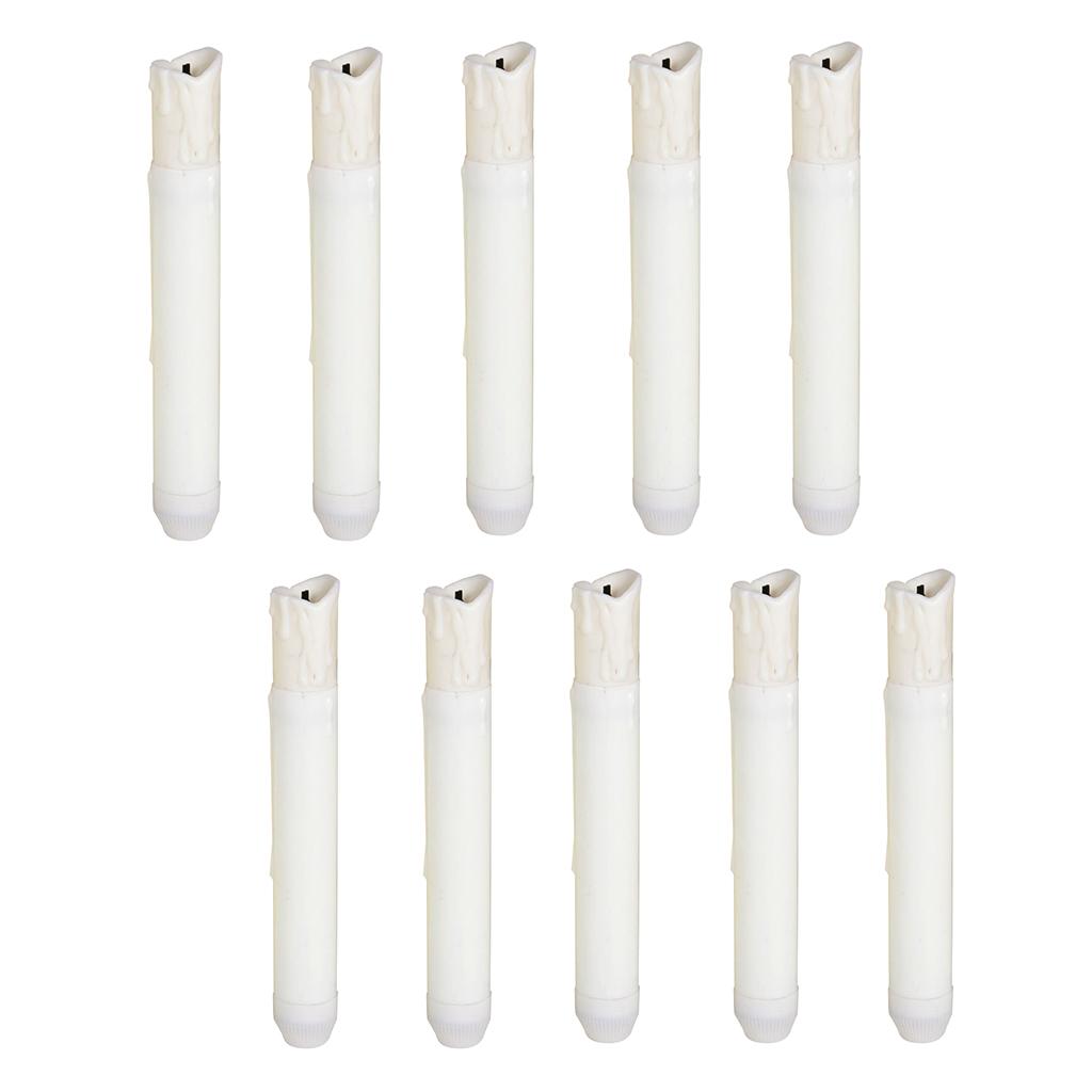 10 Pieces Tall Electric LED Candle Flameless Candle for Party Decor 155mm B