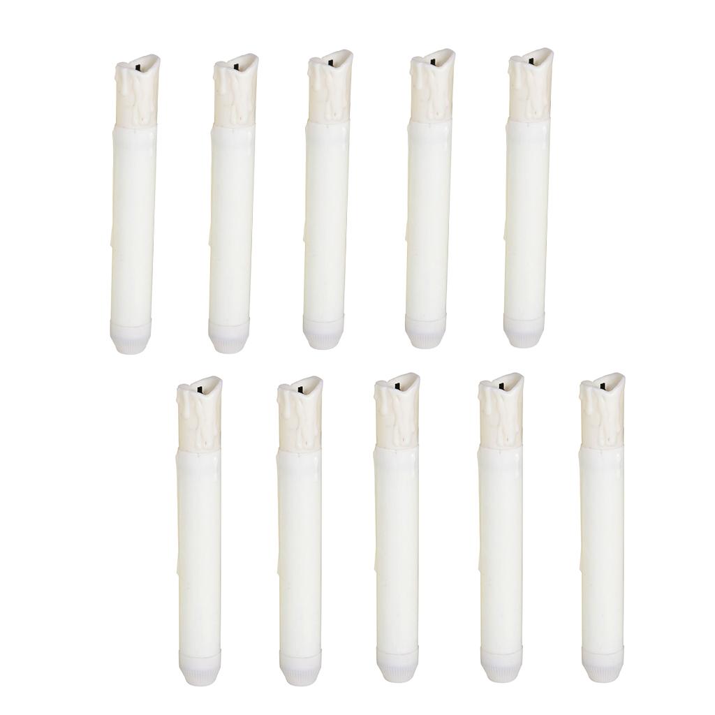 10 Pieces Tall Electric LED Candle Flameless Candle for Party Decor 155mm B