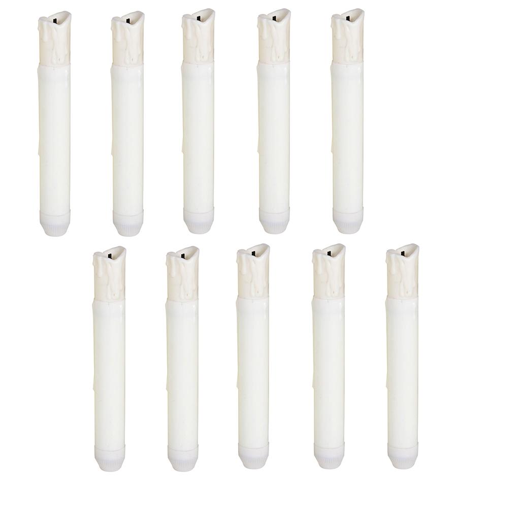10 Pieces Tall Electric LED Candle Flameless Candle for Party Decor 155mm B