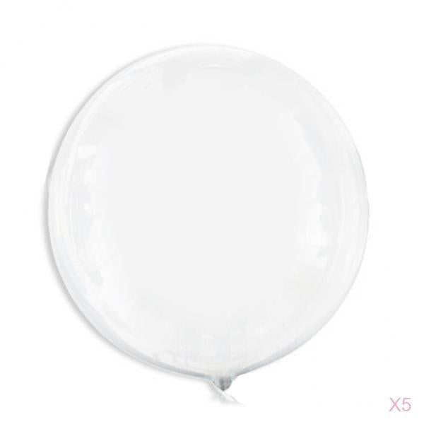 5 PCS 24'' Round Clear Balloon Confetti Birthday Wedding Party Balloons