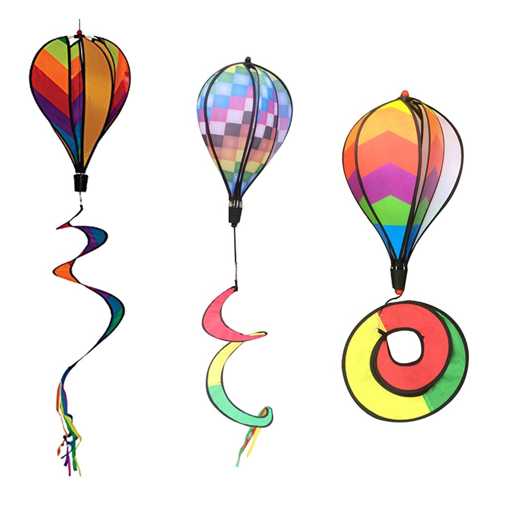 3 Piece Wind Spinner Hot Air Balloon Wind Balloons Toys Lawn Decoration