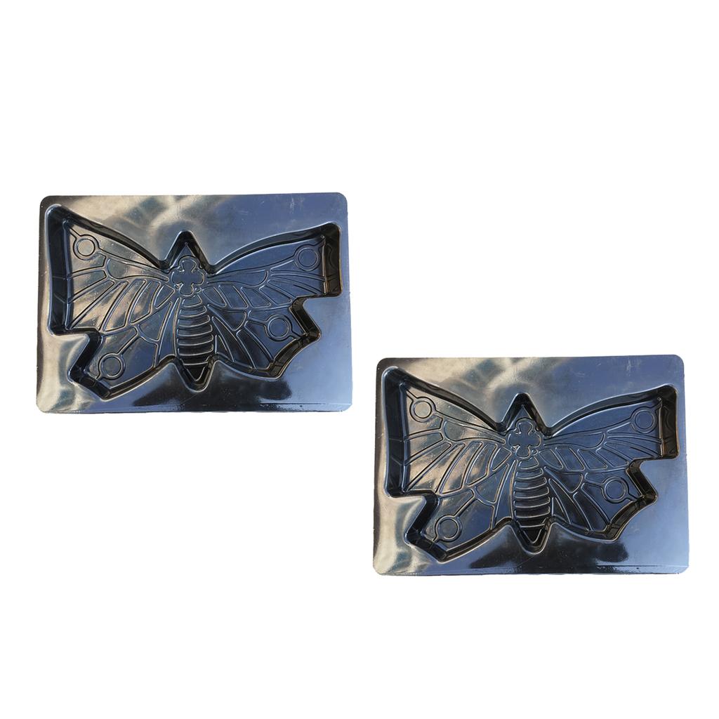 2Pcs Large Butterfly Shaped Stepping Stone Plaster Concrete Mold for Garden