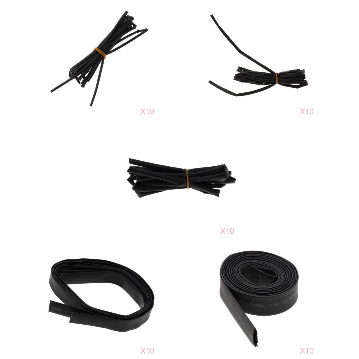 10Set Ratio 2:1 Waterproof Heatshrink Tube Tubing Heat Shrink Sleeve Wrap 2M