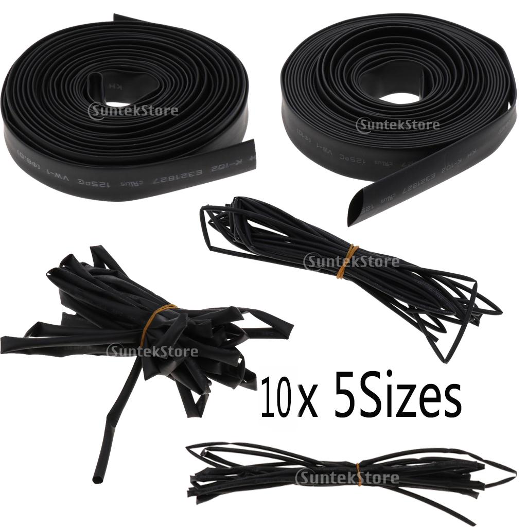 10Set Ratio 2:1 Waterproof Heatshrink Tube Tubing Heat Shrink Sleeve Wrap 5M
