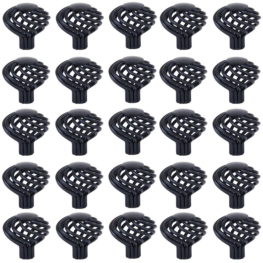 25x Spiral Cage Design Kitchen Cabinet Cupboard Handles Knob Dia.3.4cm