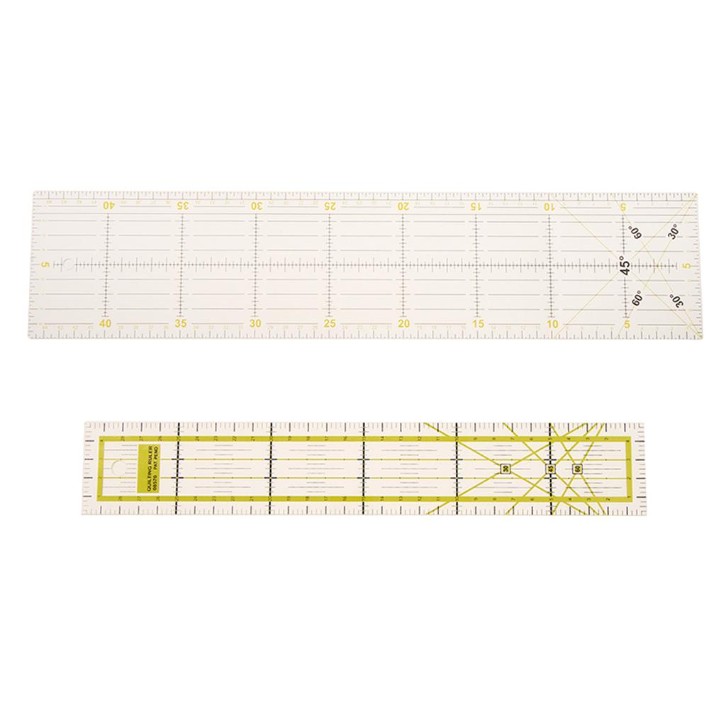 2 Pieces Plastic Rectangle Quilting Template Patchwork Tailor Sewing Rulers