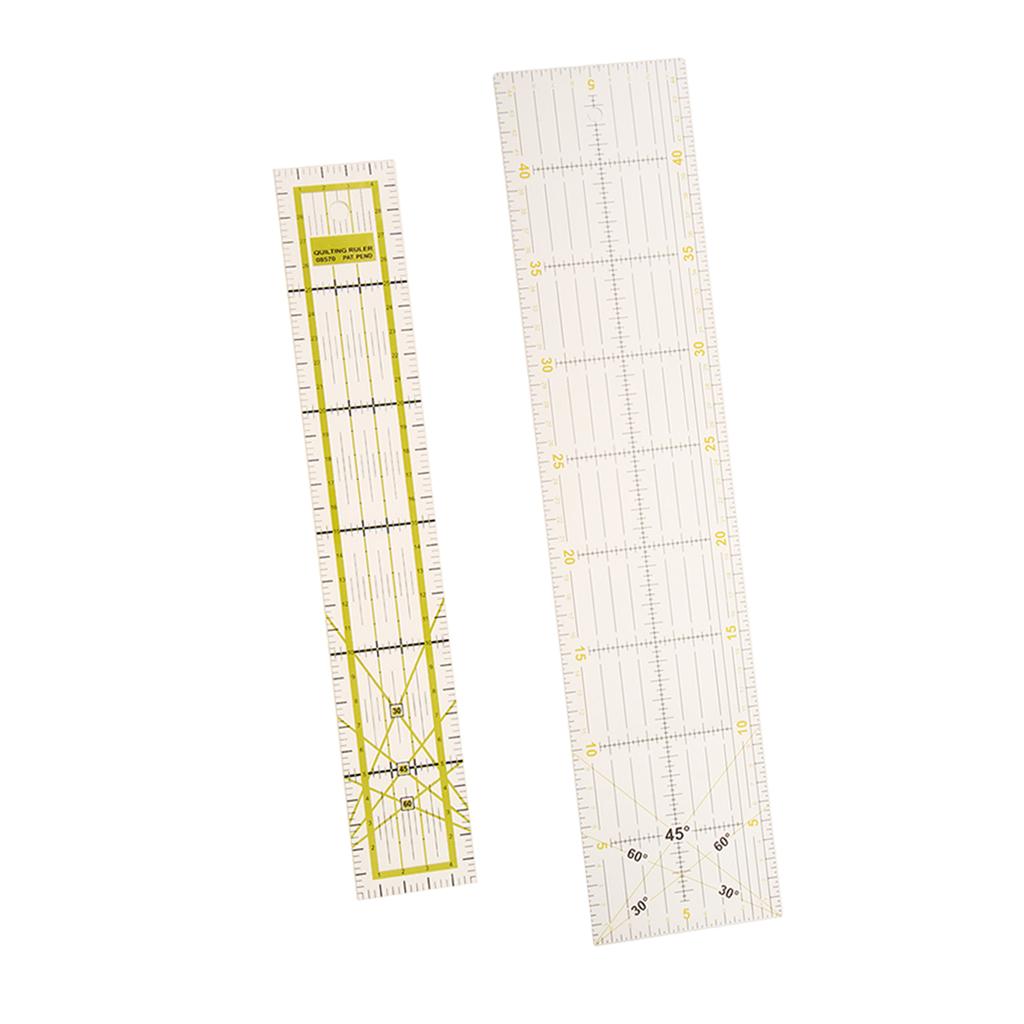 2 Pieces Plastic Rectangle Quilting Template Patchwork Tailor Sewing Rulers