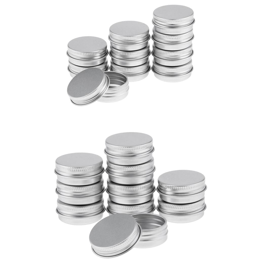 20pcs 15ml Aluminium Lip Balm Tin Pots Cosmetic Cream Jar Bottle Containers
