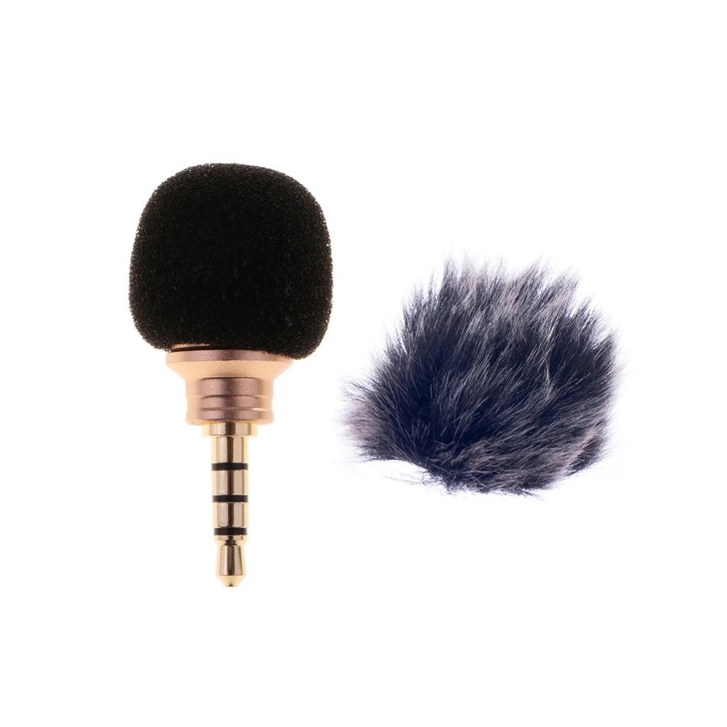 3.5mm Microphone for Mobile Cell Phone+Fur Microphone Windscreen Wind Muff