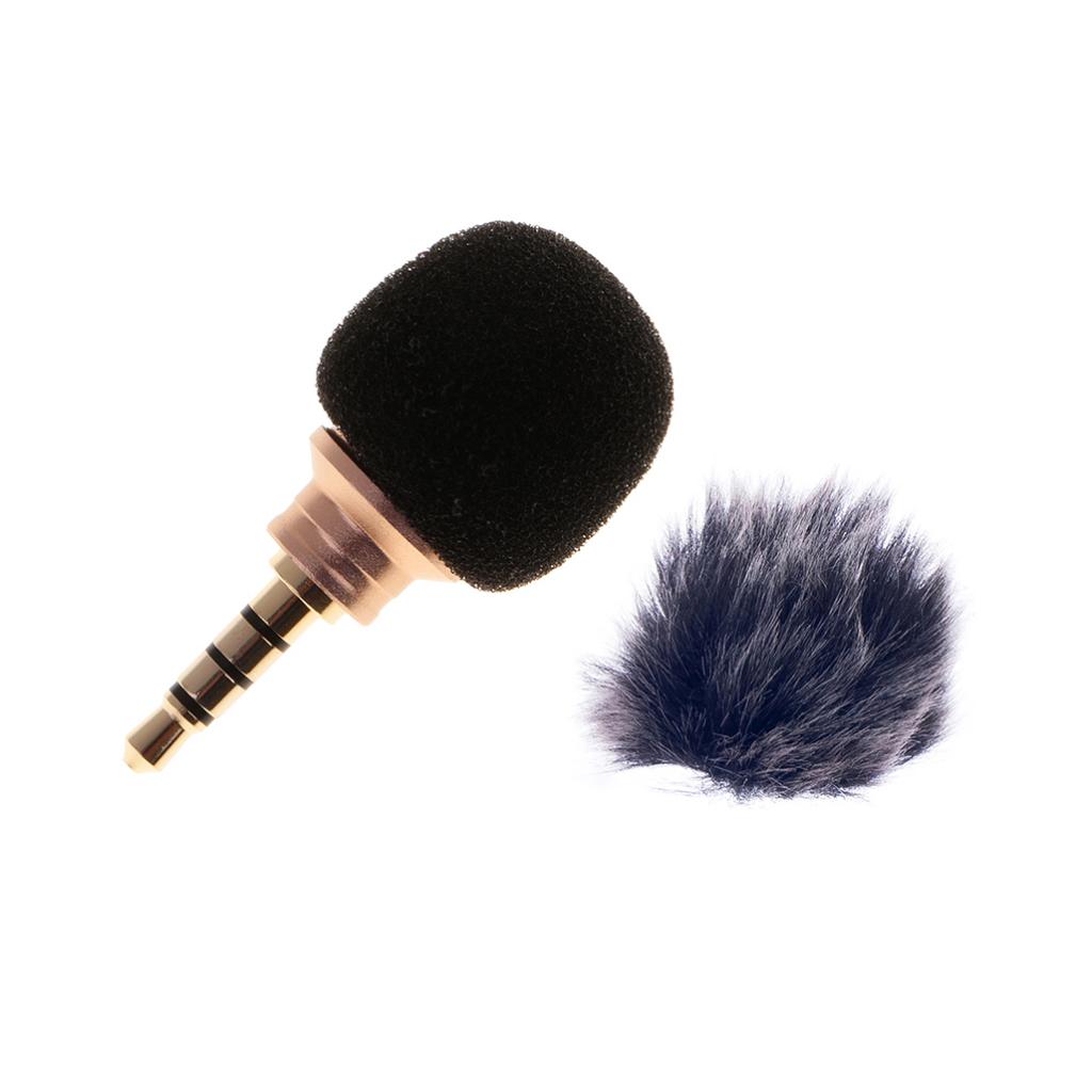 3.5mm Microphone for Mobile Cell Phone+Fur Microphone Windscreen Wind Muff
