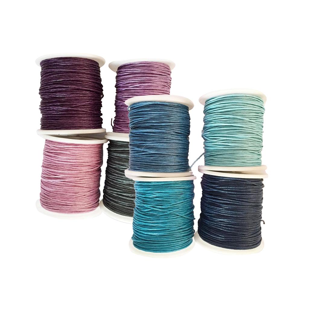8 Rolls 80 Meters Waxed Cotton Cord Thread Jewelry Making Accessories 1mm