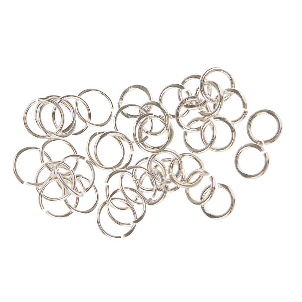 40 Pieces 925 Sterling Silver Metal Jump Rings Split Rings Connector 4mm 6mm