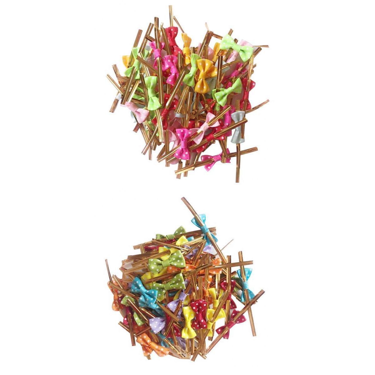 100 Pieces Bowknot Dot Sealing Wire Bakery Packing Cake Decoration Twist Tie