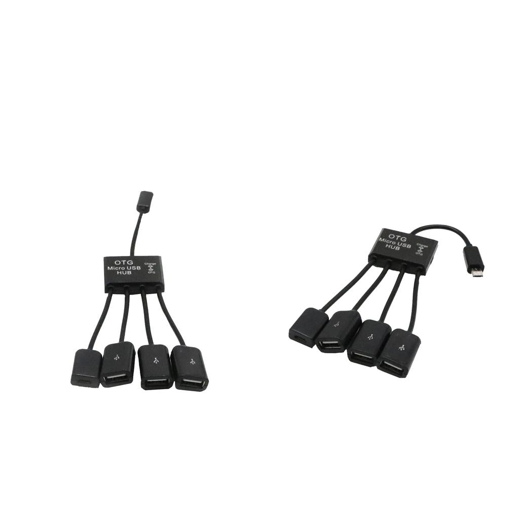 2pcs 4 in 1 Micro USB OTG Hub Cable Adapter for Android Smartphones