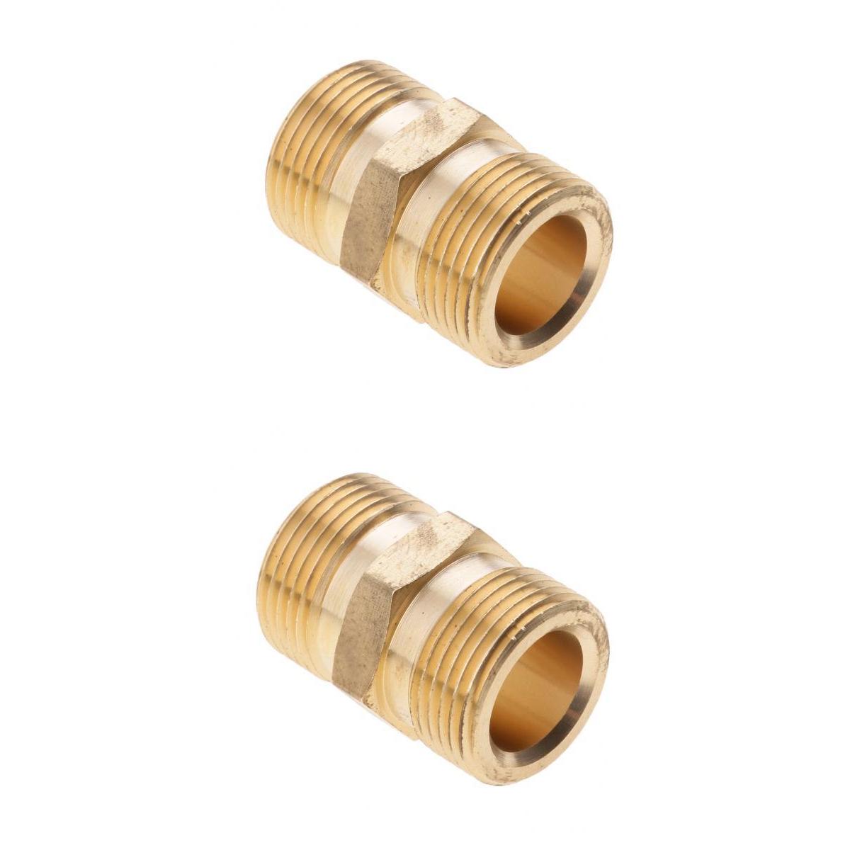 2pcs M22x 1.5mm Hole Male Socket Brass Pressure Washer Quick Connect Fitting