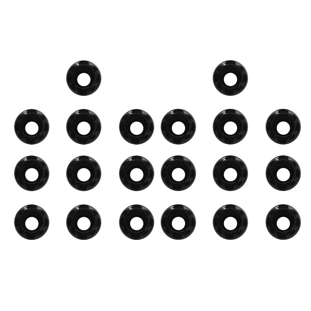 20 Pieces Black Plastic Elastic Shock Cord Rope Toggle Ball End Lock Stopper