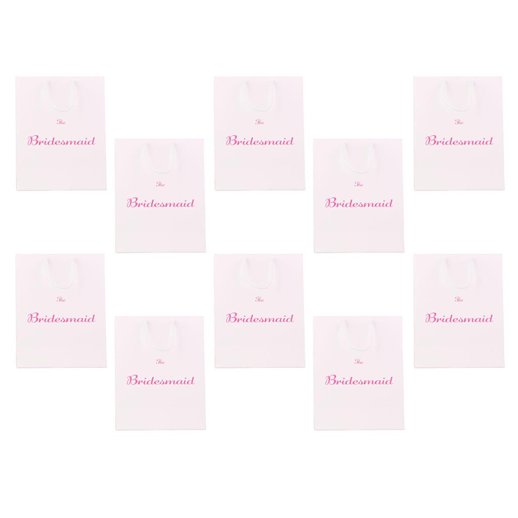 10x Large The Bridesmaid Wedding Party Paper Gift Favour Bag Handle White