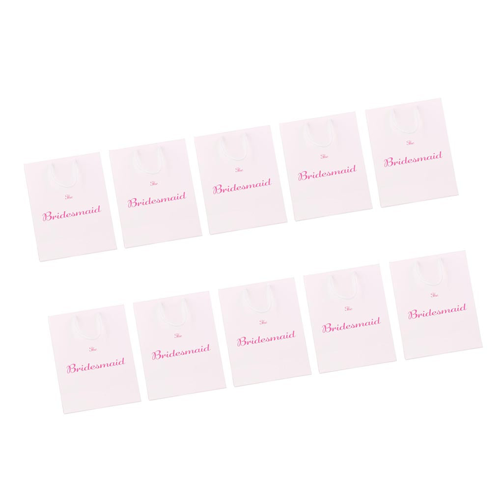 10x Large The Bridesmaid Wedding Party Paper Gift Favour Bag Handle White