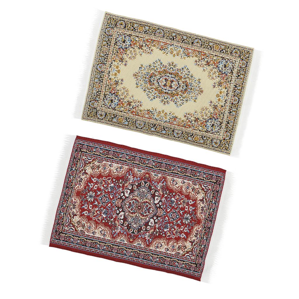 1/12 Scale Woven Rug Floor Carpet Dolls House Furniture Miniatures Decor