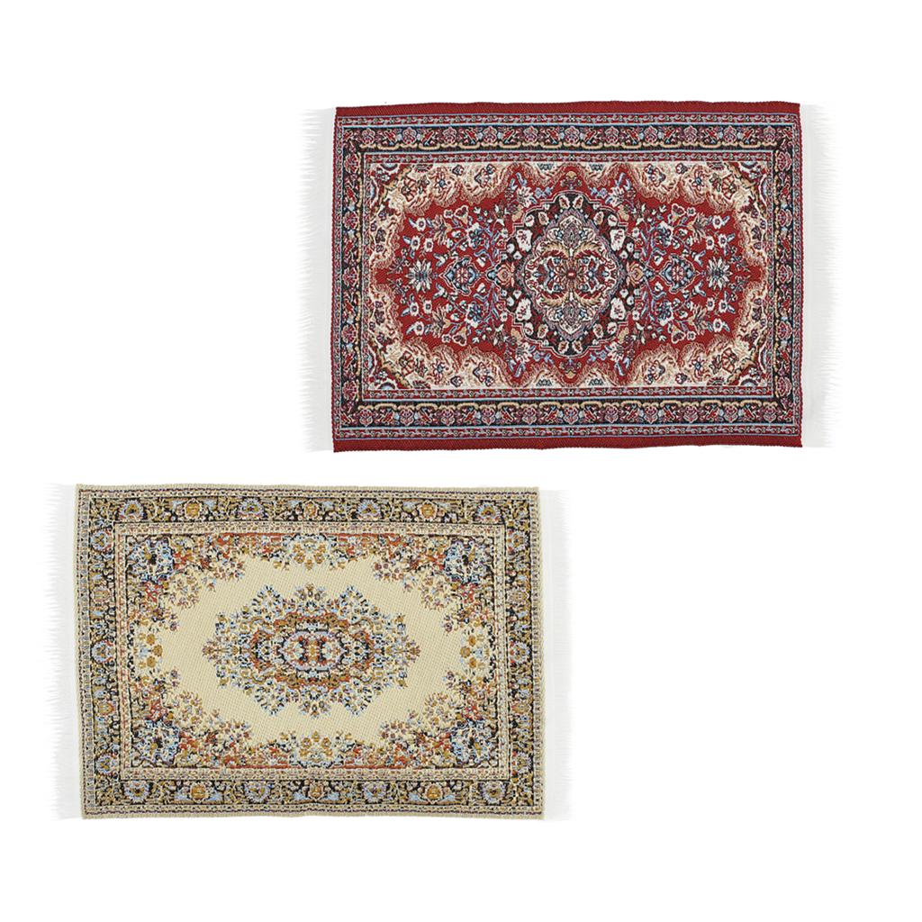 1/12 Scale Woven Rug Floor Carpet Dolls House Furniture Miniatures Decor