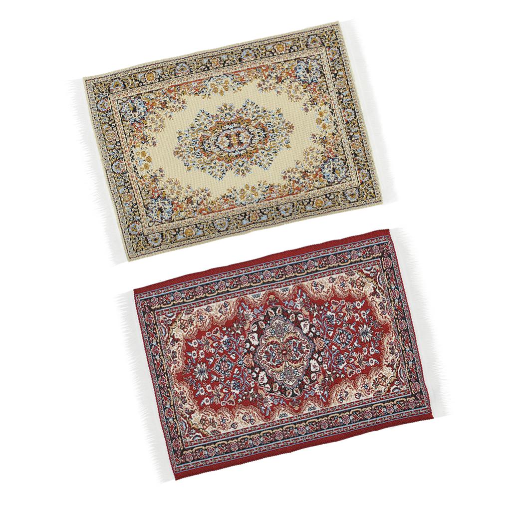 1/12 Scale Woven Rug Floor Carpet Dolls House Furniture Miniatures Decor