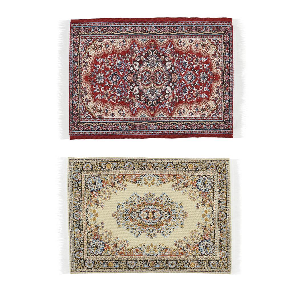 1/12 Scale Woven Rug Floor Carpet Dolls House Furniture Miniatures Decor