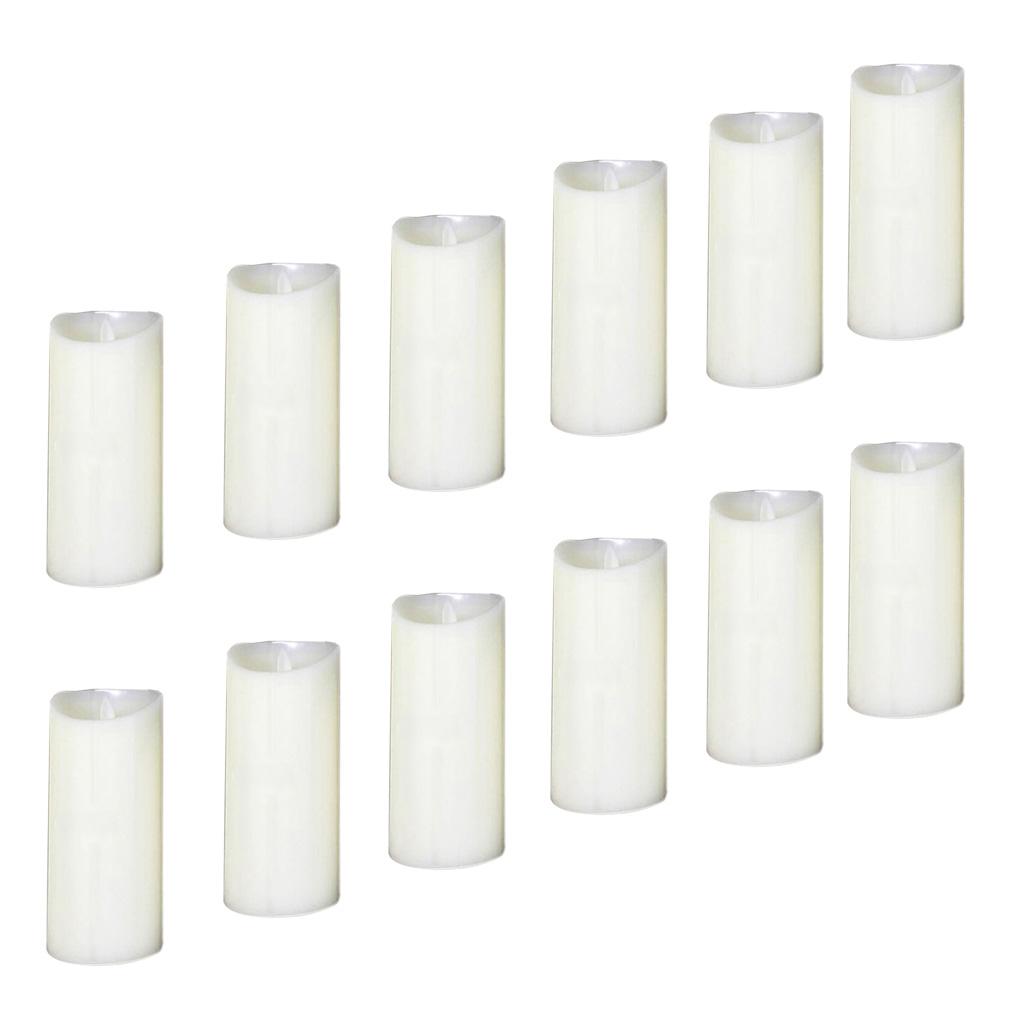 12Pcs Romantic LED Flameless Swing Flickering Simulation Candle Light 17.5cm
