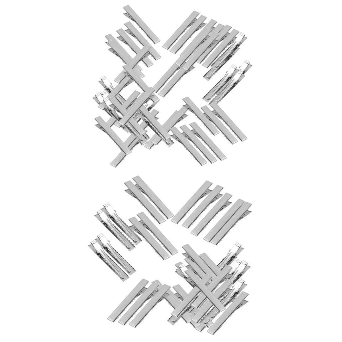100pcs Assorted Size Flat Single Prong Metal Alligator Hair Clips