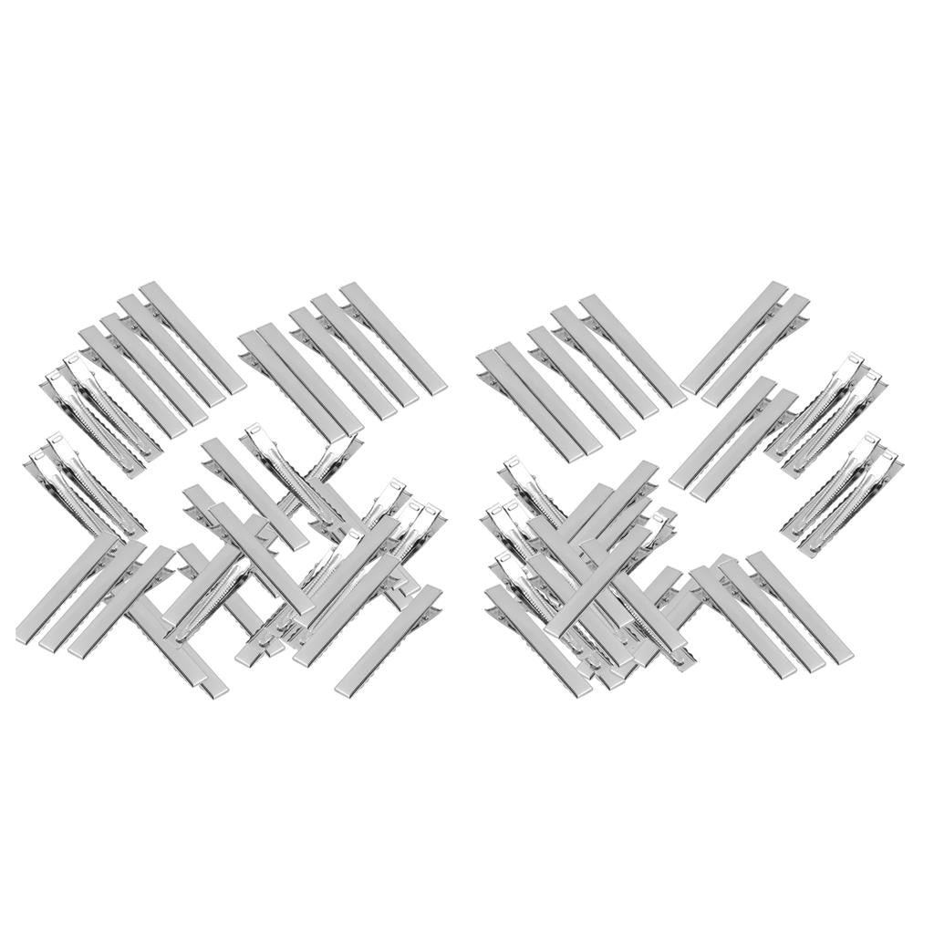 100pieces Assorted Size Flat Single Prong Metal Alligator Hair Clips