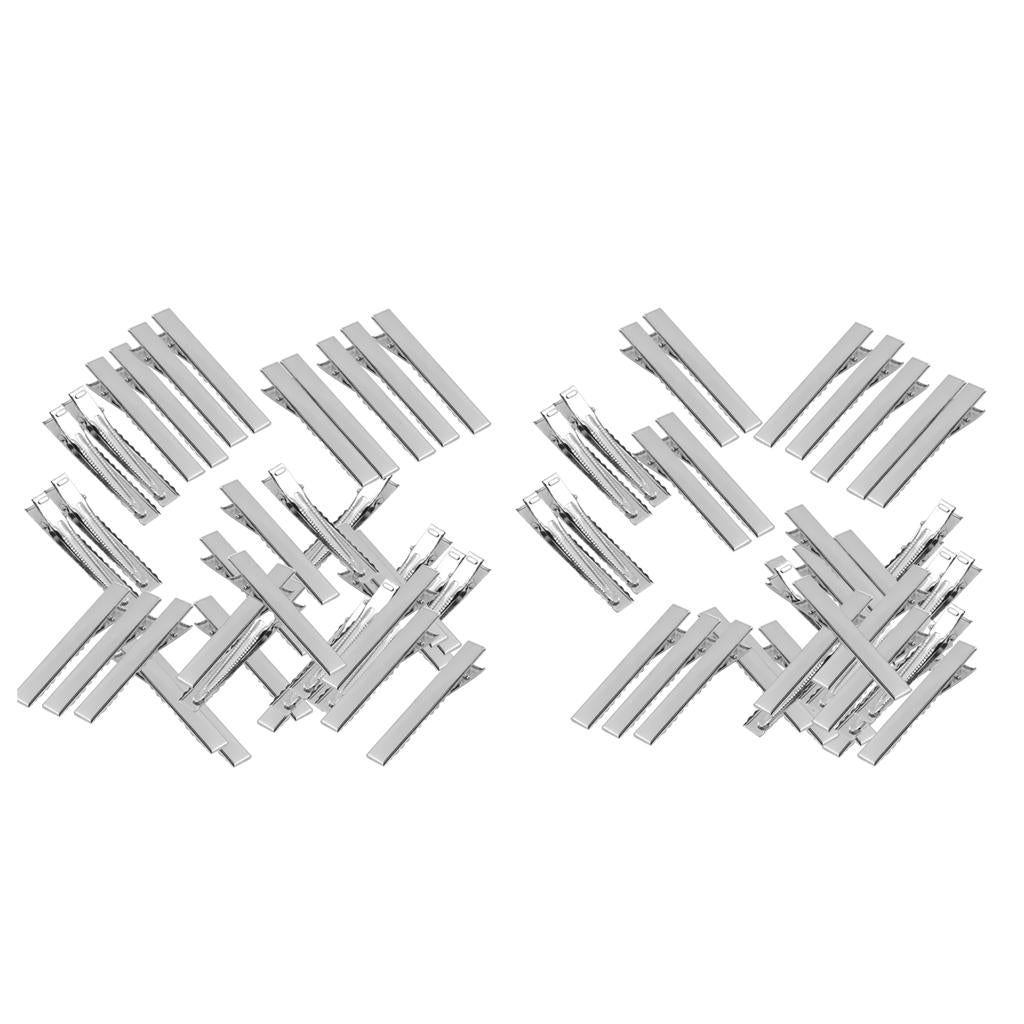 100pieces Assorted Size Flat Single Prong Metal Alligator Hair Clips