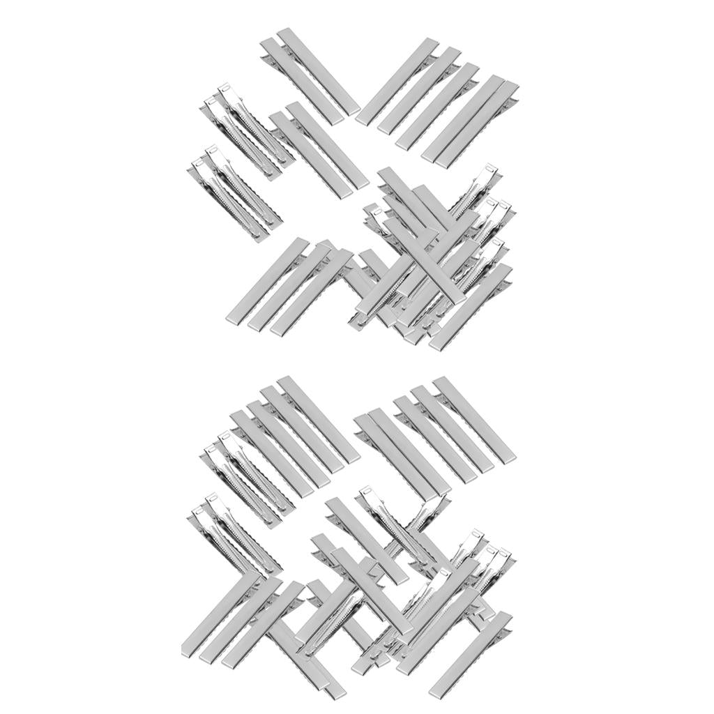 100pieces Assorted Size Flat Single Prong Metal Alligator Hair Clips